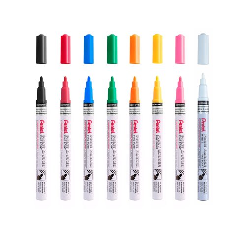 Pentel Paint Marker Fine Bullet Tip Assorted Classic Colours (Pack 8) - YMSP10/8-M