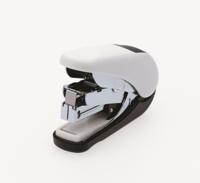 Plus By Pentel Mini Stapler ST-010V Flat Clinch Power Assist Mechanism Top Loading 25 Sheet Capacity White/Black 30592