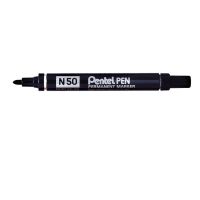 Pentel N50 Permanent Bullet Marker Broad Black (12 Pack) N50-A