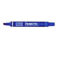 Pentel N60 Permanent Marker Chisel Tip 3.9-5.7mm Line Blue (Pack 12) - N60-C