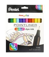 Pointliner Colour Fineliner Piece 0.4mm Line Mixed Wallet (Pack 12) - S40-12