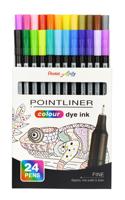 Pointliner Colour Fineliner Piece 0.4mm Line Mixed Wallet (Pack 24) - S40-24
