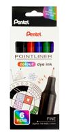 Pointliner Colour Fineliner Piece 0.4mm Line Mixed Wallet (Pack 6) - S40-6