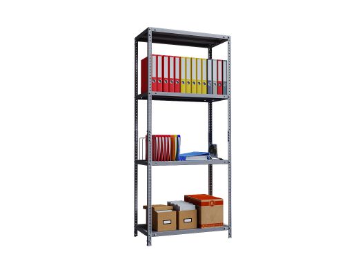 Phoenix AR Series AR1884/4G 4 Shelf Static Shelving Unit in Grey