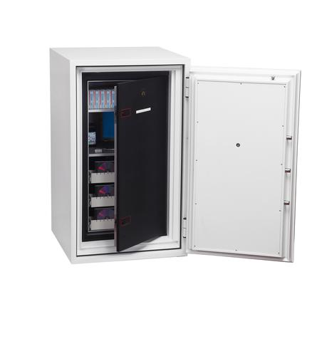 58017PH | THE PHOENIX DATA COMMANDER is designed to meet the requirement of a large capacity fire protection unit for computer diskettes, tapes and all forms of data storage. Suitable for use in commercial business premises for large volume storage. 