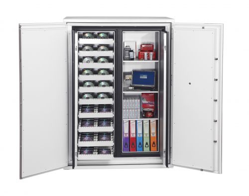 57989PH | THE PHOENIX DATA COMMANDER is designed to meet the requirement of a large capacity fire protection unit for computer diskettes, tapes and all forms of data storage. Suitable for use in commercial business premises for large volume storage. 