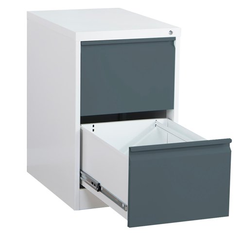 25479PH - Phoenix FC Series 2 Drawer Filing Cabinet Grey Body Anthracite Drawers with Key Lock - FC1002GAK