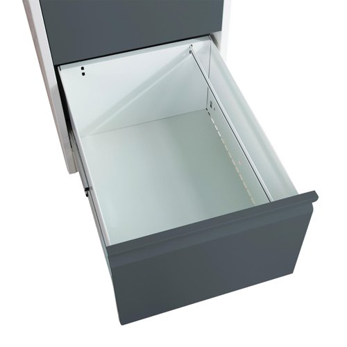 Phoenix FC Series 2 Drawer Filing Cabinet Grey Body Anthracite Drawers with Key Lock - FC1002GAK  25479PH
