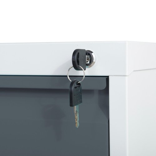 Phoenix FC Series 2 Drawer Filing Cabinet Grey Body Anthracite Drawers with Key Lock - FC1002GAK 25479PH