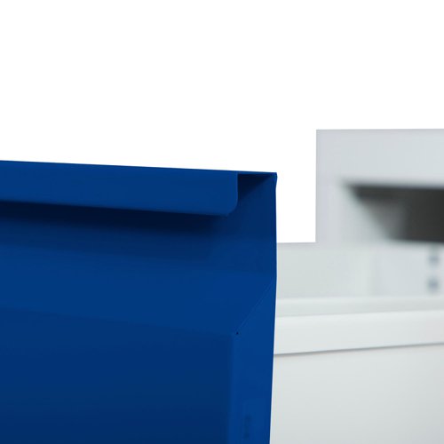 Phoenix FC Series 3 Drawer Filing Cabinet Grey Body Blue Drawers with Key Lock - FC1003GBK  25493PH