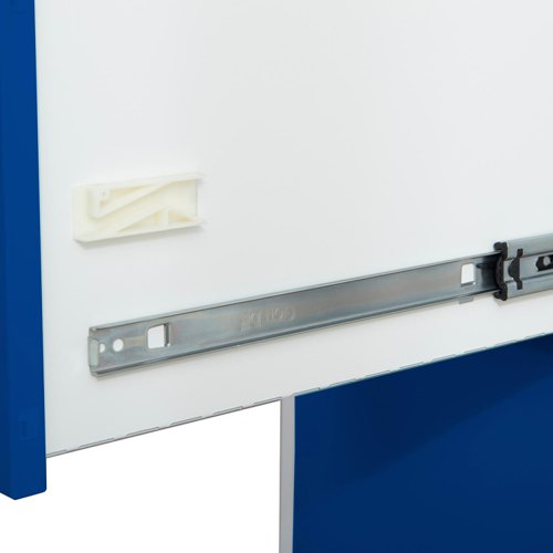 Phoenix FC Series 3 Drawer Filing Cabinet Grey Body Blue Drawers with Key Lock - FC1003GBK