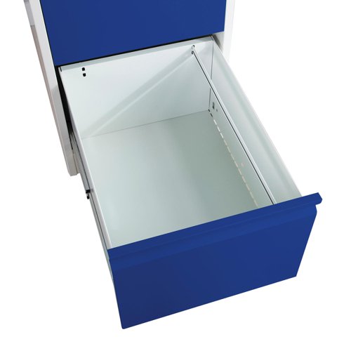 Phoenix FC Series 4 Drawer Filing Cabinet Grey Body Blue Drawers with Key Lock - FC1004GBK