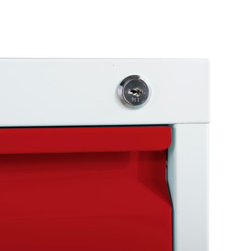 Phoenix FC Series FC1004GRK 4 Drawer Filing Cabinet Grey Body Red Drawers with Key lockTHE PHOENIX FC SERIES FILING CABINETS are the perfect storage solution for your valuable documents. Able to accommodate Fools cap, A4 & A5 files.