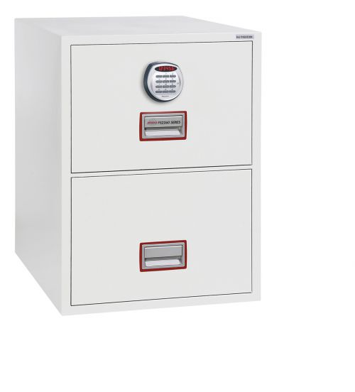 Phoenix World Class Vertical Fire File FS2262E 2 Drawer Filing Cabinet with Electronic Lock
