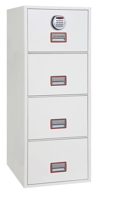 Phoenix World Class Vertical Fire File FS2264E 4 Drawer Filing Cabinet with Electronic Lock