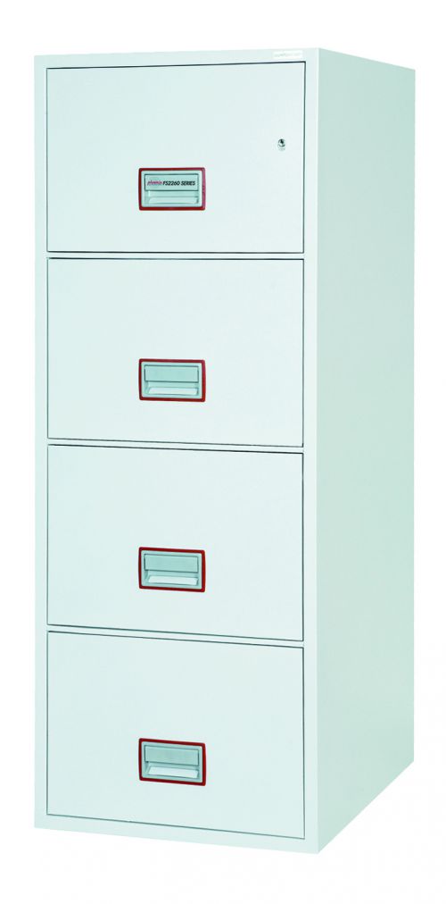 Phoenix World Class Vertical Fire File FS2264K 4 Drawer Filing Cabinet with Key Lock