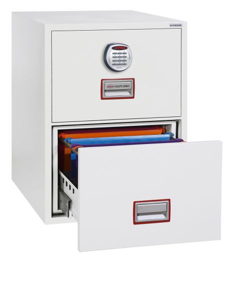 Phoenix World Class Vertical Fire File FS2272E 2 Drawer Filing Cabinet with Electronic Lock Document Safes FS2272E