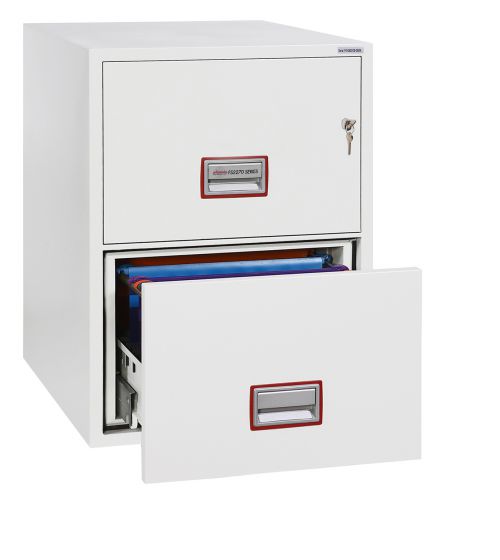 Phoenix World Class Vertical Fire File FS2272K 2 Drawer Filing Cabinet with Key Lock Document Safes FS2272K