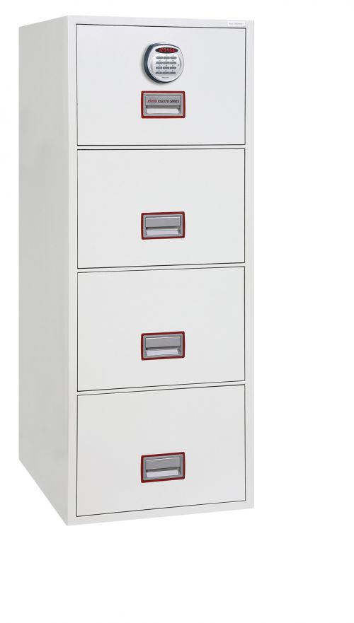 Phoenix World Class Vertical Fire File FS2274E 4 Drawer Filing Cabinet with Electronic Lock FS2274E Buy online at Office 5Star or contact us Tel 01594 810081 for assistance