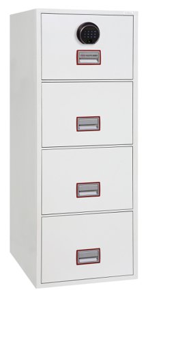 Phoenix World Class Vertical Fire File 4 Drawer Filing Cabinet With Fingerprint Lock - FS2274F