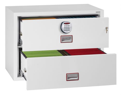 Phoenix World Class Lateral Fire File FS2412E 2 Drawer Filing Cabinet with Electronic Lock FS2412E Buy online at Office 5Star or contact us Tel 01594 810081 for assistance