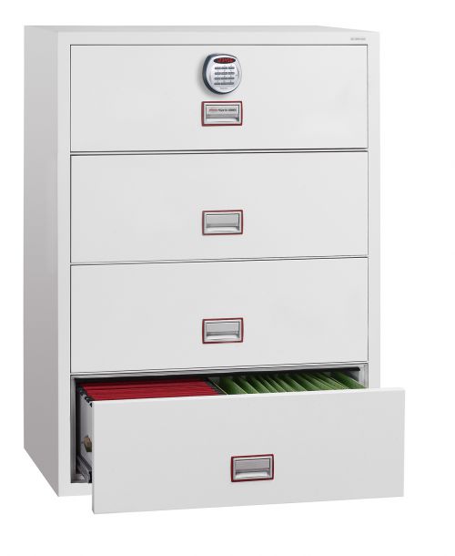 Phoenix World Class Lateral Fire File FS2414E 4 Drawer Filing Cabinet with Electronic Lock FS2414E Buy online at Office 5Star or contact us Tel 01594 810081 for assistance