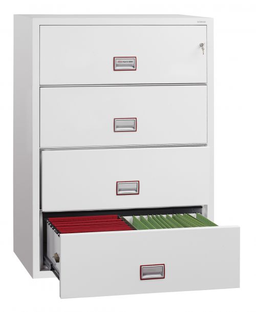 Phoenix World Class Lateral Fire File FS2414K 4 Drawer Filing Cabinet with Key Lock FS2414K Buy online at Office 5Star or contact us Tel 01594 810081 for assistance