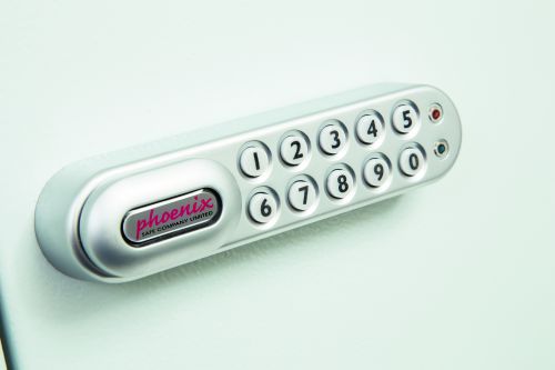 Phoenix Commercial Key Cabinet 64 Hook Electronic Lock Light Grey KC0602E 58472PH