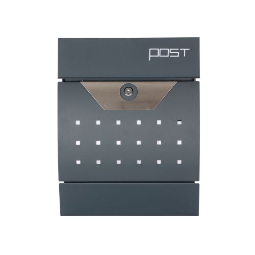 Phoenix Estilo Front Loading Letter Box Graphite Grey with Key Lock - MB0122KA