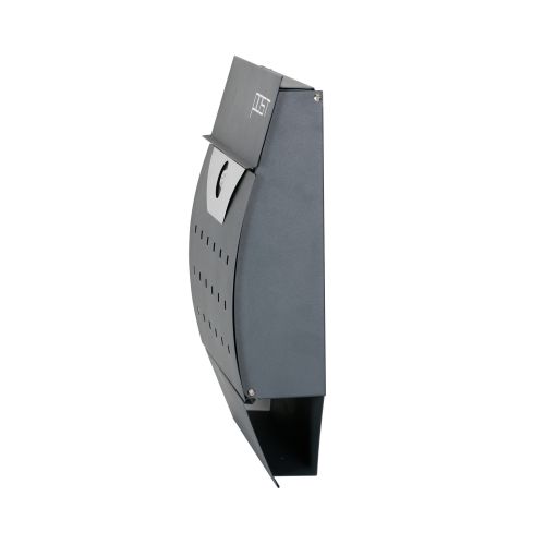 Phoenix Estilo Front Loading Letter Box Graphite Grey with Key Lock - MB0122KA