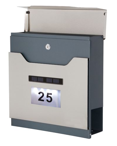 Phoenix Estilo Top Loading Letter Box MB0125KS in Stainless Steel with Key Lock Post Boxes MB0125KS