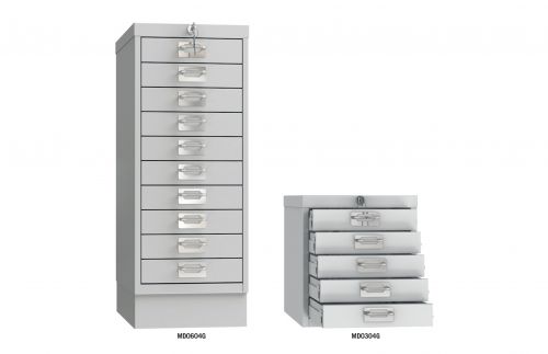 Phoenix MD Series MD0604G 10 Drawer Multidrawer Cabinet in Grey with Key Lock Multidrawer Cabinets MD0604G