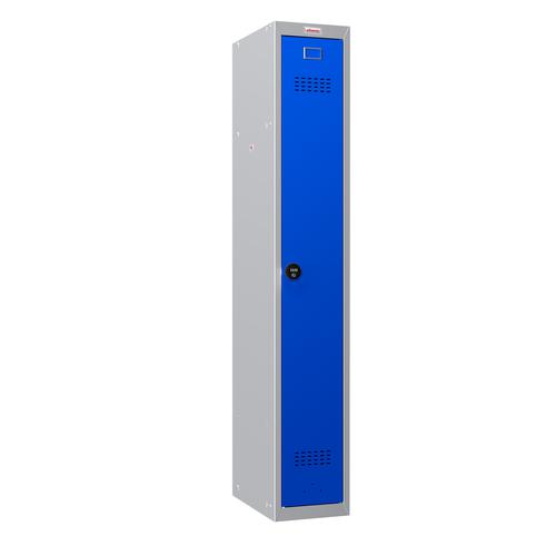 Phoenix PL Series 1 Column 1 Door Personal Locker Grey Body Blue Door with Combination Lock PL1130GBC 61951PH
