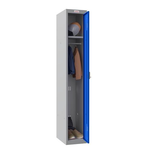 Phoenix PL Series 1 Column 1 Door Personal Locker Grey Body Blue Door with Electronic Lock PL1130GBE  87266PH