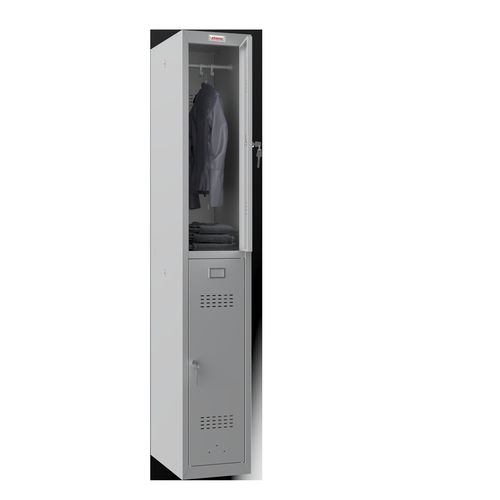 Phoenix PL Series 1 Column 2 Door Personal Locker in Grey with Key Locks PL1230GGK 61902PH