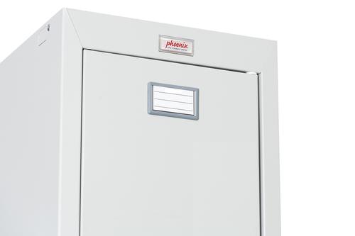 Phoenix PL Series PL1430GGE 1 Column 4 Door Personal locker in Grey with Electronic Locks PL1430GGE Buy online at Office 5Star or contact us Tel 01594 810081 for assistance