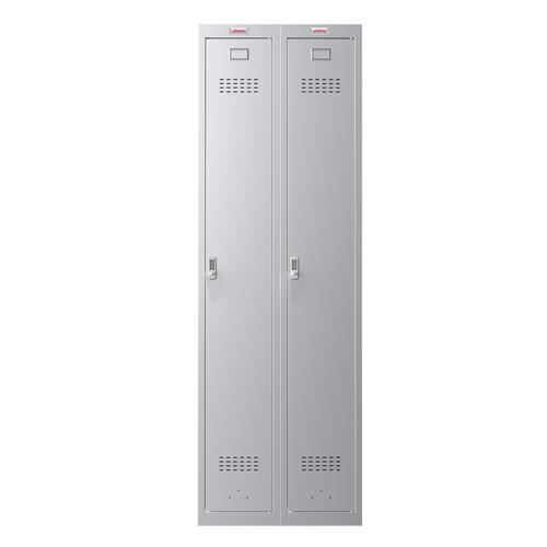 Phoenix PL Series PL2160GGE 2 Column 2 Door Personal Locker Combo in Grey with Electronic Locks