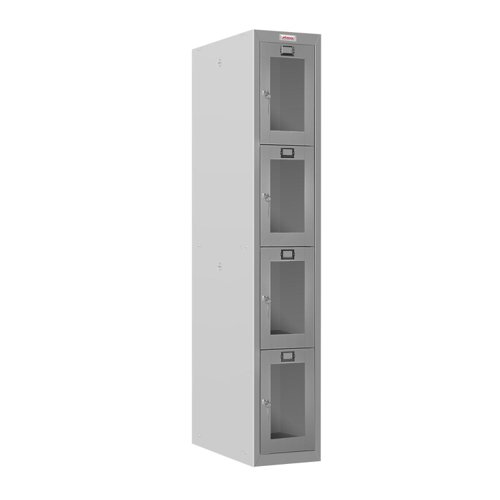 54515PH | THE PHOENIX PLC SERIES CLEAR DOOR PERSONAL LOCKERS are the ideal solution for Workplaces, Gyms, Schools, and Public facilities. Providing a secure and efficient storage solution for various personal items in diverse settings, combining functionality, security, and durability.