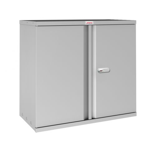 Phoenix SC Series SC0891GE 2 Door 1 Shelf Stationery Cupboard in Grey with Electronic lock