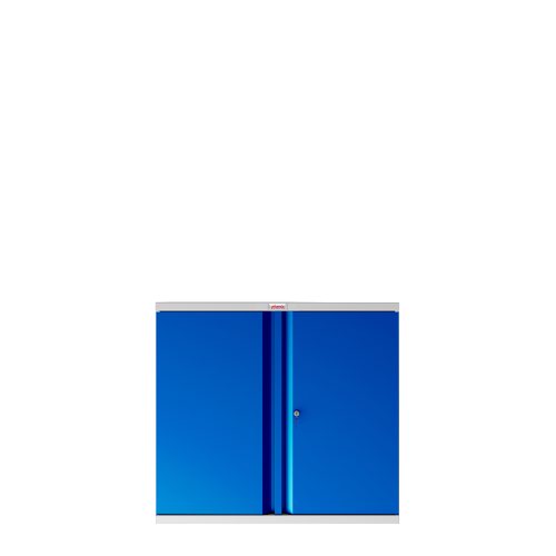 Phoenix SC Series 2 Door 1 Shelf Steel Storage Cupboard Grey Body Blue Doors with Key Lock SC1010GBK  39778PH