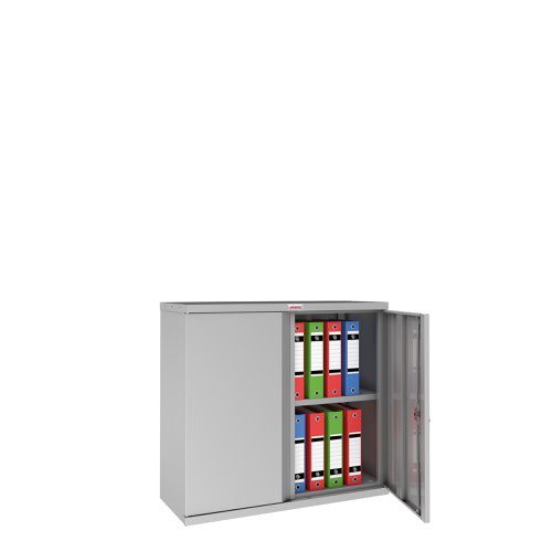 Phoenix SC Series 2 Door 1 Shelf Steel Storage Cupboard in Grey with Electronic Lock SC1010GGE