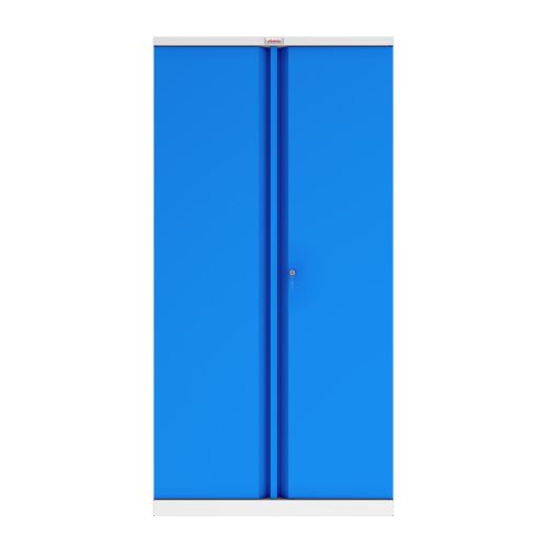 Phoenix SC Series SC1910GBK 2 Door 4 Shelf Steel Storage Cupboard Grey Body & Blue Doors with Key Lock