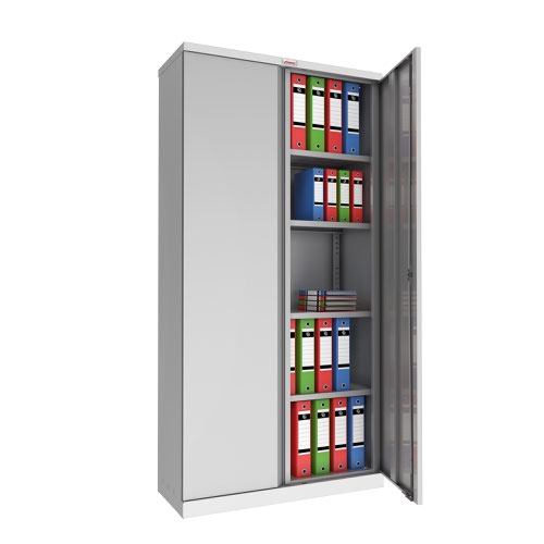 Phoenix SC Series SC1910GGE 2 Door 4 Shelf Steel Storage Cupboard in Grey with Electronic Lock SC1910GGE Buy online at Office 5Star or contact us Tel 01594 810081 for assistance