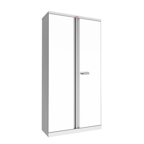 Phoenix SC Series SC1910GWE 2 Door 4 Shelf Steel Storage Cupboard Grey & White Board Door with Electronic Lock