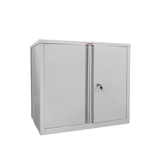 Phoenix SCF Series 2 Door 1 Shelf Steel Storage Cupboard With Key Lock Grey - SCF0891GGK