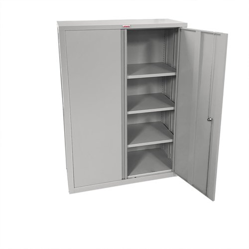 Phoenix SCF Series 2 Door 3 Shelf Steel Storage Cupboard With Key Lock Grey - SCF1491GGK