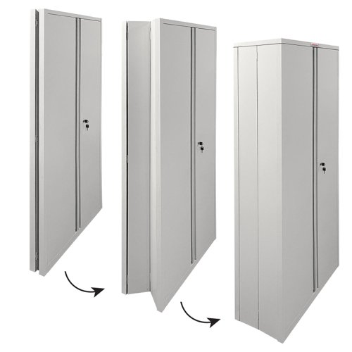 Phoenix SCF Series 2 Door 4 Shelf Steel Storage Cupboard With Key Lock Grey - SCF1891GGK