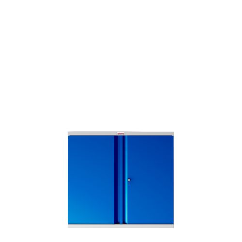 Phoenix SCL Series 2 Door 1 Shelf Steel Storage Cupboard Grey Body Blue Doors with Key Lock SCL0891GBK  34353PH