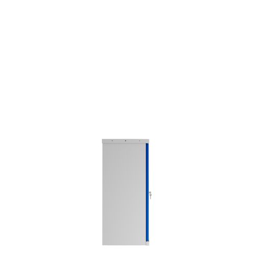 Phoenix SCL Series 2 Door 1 Shelf Steel Storage Cupboard Grey Body Blue Doors with Key Lock SCL0891GBK