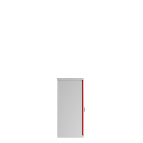 Phoenix SCL Series SCL0891GRK 2 Door 1 Shelf Steel Storage Cupbd Grey Body & Red Doors with Key Lock